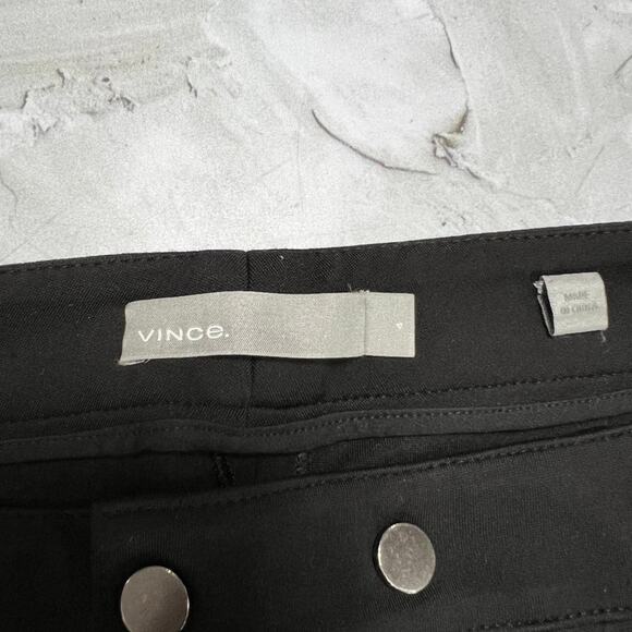 VINCE Skinny Pants SIZE 4 Black Stretch Ponte Ankle Trousers FLAW - Picture 6 of 14